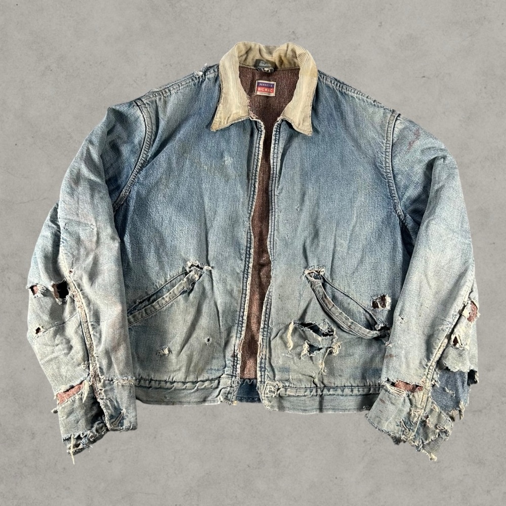 Vintage Big Mac Denim Detroit Jacket Mens Medium‎ Blue 1950s 60s Work Distressed